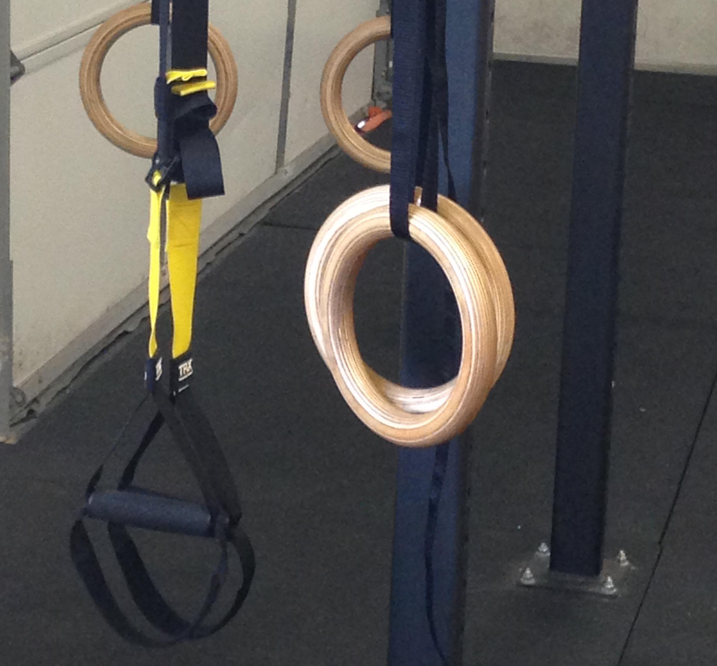 TRX and rings in gym